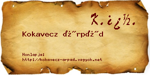 Kokavecz Árpád névjegykártya